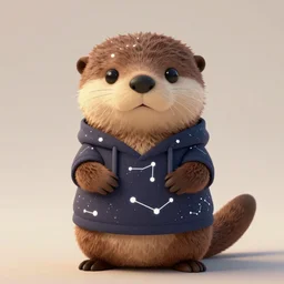 anthropomorphic furry otter wearing clothing with constellations on them, trending on art station, furaffinity, soft lighting, cartoony