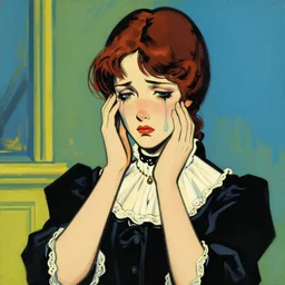victorian crying girl by roy lichtenstein. victorian pop - art.