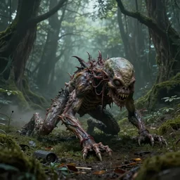 naturalism art creepy monster fantasy concept 4 legged crawling