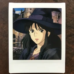a polaroid film still of a 1 9 4 0's woman's hair witch, finely detailed features, closeup at the faces, perfect art, at an ancient city, gapmoe yandere grimdark, trending on pixiv fanbox, painted by greg rutkowski makoto shinkai takashi takeuchi studio ghibli, akihiko yoshida