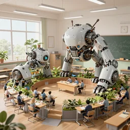 an intricate concept art, illustration, fantasy micro - world in a classroom, large mechanical biomes, ultra photorealistic, ultra sharp, pinterest, artstation, cgsociety, pinterest, digital art, anime colors, style by wlop, hyperrealistic, octane render, 8 k