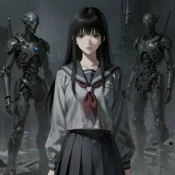 h. r. giger!!!! inspired rei ayanami!!!, japanese girl school uniform, waterhouse, gloomy, grey, dark scifi, in the style of naoko takeuchi, yoshitaka amano!!!!!! chris foss and alan lee, maxfield parish, ruan jia beautiful!!!!