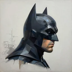 Dark Knight Batman profile picture by Sachin Teng, asymmetrical, Organic Painting, Matte Painting, geometric shapes, hard edges, graffiti, street art:2 by Sachin Teng:4