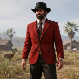 a man wearing suit in red dead redemption 2