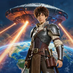 an epic fantasy comic book style portrait painting of a alien mothership shooting lasers on earth, studio ghibli, unreal 5, daz, hyperrealistic, octane render, cosplay, rpg portrait, dynamic lighting, intricate detail, harvest fall vibrancy, cinematic