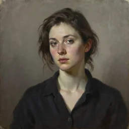 a stunning ultra realistic fine art painting of a beautiful female wine expert, peaceful and graceful, by tom bagshaw, studio portrait, muted colors, melancholic, catchlight in the eyes, 4K