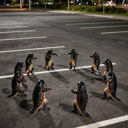 a 3 5 mm pentax k 1 0 0 0 photograph of a bunch of tardigrades dancing in an empty parking lot at night