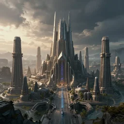 protoss structure city, cinematic dramatic lighting, beautiful