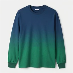 blue green ombre forest long sleeve t shirt