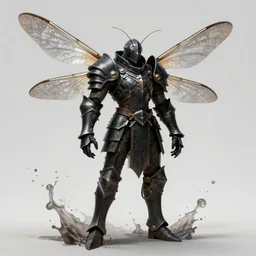 portrait of humanoid mosquito resembling a knight in black monstrous armor with two dragonfly wings, league of legends splash art, hearthstone splash art, full body shot, rule of thirds, ultrafine hyperrealistic detailed face, artgerm, greg rutkowski, trending on artstation, 8 k, intricately detailed, highly detailed