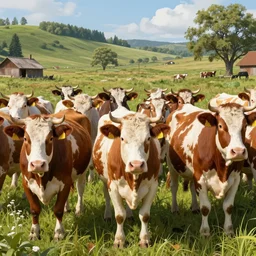 herd of cows in a field, ultrafine highly detailed hyper colorful illustration, sharp focus, rozalski, craig mullins, federico pelat, unreal engine highly rendered, global illumination, radiant light, intricate and detailed environment