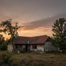 urbex by caspar david friedrich, sunset, archdaily, wallpaper, highly detailed, trending on artstation.