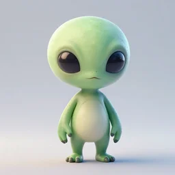 a cute alien, digital illustration, 3 d render, in the style of deema egorov, amazing detail, ray tracing, behance, octane render