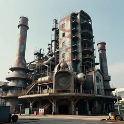 industrial architecture, futuristic brutalism 8 0 s, detailed, unreal engine 5