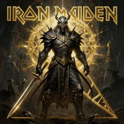 Elden Ring and Doom themed painting of Iron Maiden Eddie, dark fantasy matte painting movie poster, golden ratio, trending on cgsociety, intricate, majestic, dark epic fantasy, trending on artstation, by Frank Frazetta and John Howe, highly detailed, vibrant, cinematic quality character render; low angle; ultra high quality model; production quality cinema model