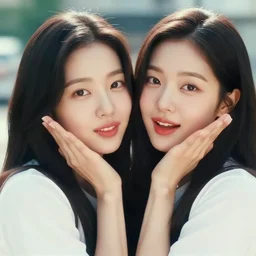 unbelievably beautiful, perfect, dynamic, epic, cinematic 8 k hd movie shot of two semi - close - up korean beautiful cute young k - pop idols actresses girls, they express joy and posing together. by a chinese movie director. motion, vfx, inspirational arthouse, high budget, hollywood style, at behance, at netflix, with instagram filters, photoshop, adobe lightroom, adobe after effects, taken with polaroid kodak portra