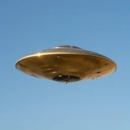golden ufo flying in the sky in toulouse, blue sky, motion blur, eerie, realistic, realistic, realistic, realistic, realistic, realistic, realistic,