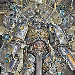 a warhammer 40k tzar concept art, detailed face , detailed body, cyber arms, omnious background, digital art by kentaro Miura