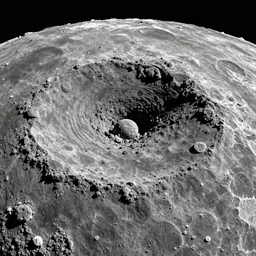 up close high def picture of a crator on the moon