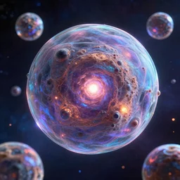 Cosmic inflation bubbles concept art, trending on artstation, 4k, high details, ultra detailed