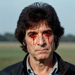 headshot of bob ross high as a kite with blood shot eyes, photography, kodachrome, 8 5 mm 1. 2, highly detailed, film grain