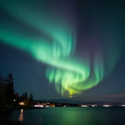 beautiful aurora over seattle long exposure film
