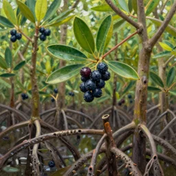 a mangrove forest, berries, extremely detailed oil painting, unreal 5 render, rhads, sargent and leyendecker, savrasov levitan polenov, bruce pennington, studio ghibli, tim hildebrandt, digital art, landscape painting, octane render, beautiful composition, trending on artstation, award winning photograph, masterpiece
