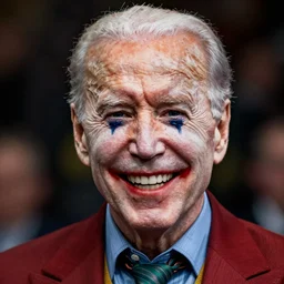 Joe Biden as a the Joker. Creepy smile. Concept Art. 8k Resolution High Quality