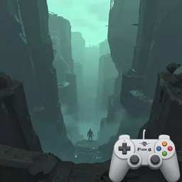 playstation 1 psx screenshot of a game where a you descend into the abyss, distance fog