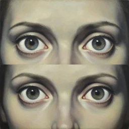 her eyes wide by zdzisław beksinski, jeffrey smith and h. r. giger, oil on canvas, xf iq 4, f / 1. 4, iso 2 0 0, 1 / 1 6 0 s, 8 k, raw, unedited, symmetrical balance, in - frame