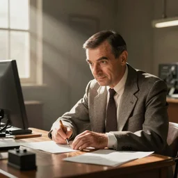 Mr Bean working on the Manhattan Project