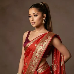Ariana Grande in traditional Indian Sari, 8k