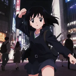 anime visual, dark portrait of a young female traveler in shibuya shopping, cute face by ilya kuvshinov, yoh yoshinari, dynamic pose, dynamic perspective, cel shaded, flat shading mucha, rounded eyes, moody, ghost in the shell, psycho pass