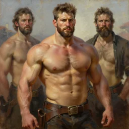the ultimate peruvian gigachad, muscular man, oil on canvas artstation by j. c. leyendecker and edmund blair leighton and charlie bowater octane render