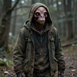 anthro mutant animal hybrid dressed like a homeless person detailed realistic High Resolution HD 8k