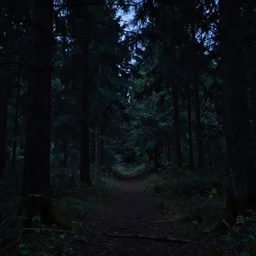 forest at night with little bright stars on the floor, 8k, unreal engine, ultra realistic, octane render