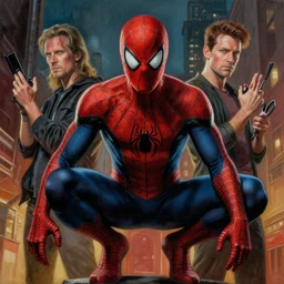 a highly detailed [ evil ] painting of peter parker, by james gurney, greg rutkowski, by craig mullins