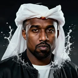 kanye west as muammar kadhafi in gears of war, splash art, movie still, detailed face, cinematic lighting, dramatic, octane render, long lens, shallow depth of field, bokeh, anamorphic lens flare, 8 k, hyper detailed, 3 5 mm film grain