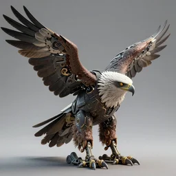 cyborg eagle trending on artstation, featured on behance, well - rendered, extra crisp, features intricate detail and the style of unreal engine. volumetric lighting octane render