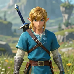portrait of link from legend of zelda in the witcher 3 video game