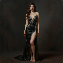 full body pose, hyperrealistic mixed media painting of a beautiful seductive woman, dim volumetric lighting, 8 k, octane beautifully detailed render, extremely hyper detailed, intricate, epic composition, cinematic lighting, masterpiece, trending on artstation, very very detailed, masterpiece, stunning, hdr, smooth, sharp focus, high resolution, award, winning photo, dslr, 5 0 mm