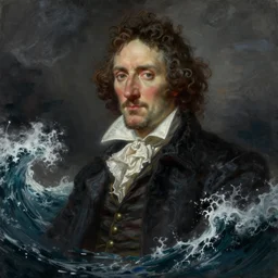 painting of william blake in dark and sky, highly detailed, digital painting, concept art, sharp focus, illustration, epic light, artstation digital art painting, dream wave aesthetic, ethereal, epic