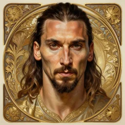 Zlatan Ibrahimovic with a majestic beard, closeup, D&D, fantasy, intricate, elegant, highly detailed, digital painting, artstation, concept art, matte, sharp focus, illustration, art by Artgerm and Greg Rutkowski and Alphonse Mucha