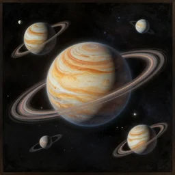 A painting of Solar system by ancient egyptian, high detailed, trending on artstation