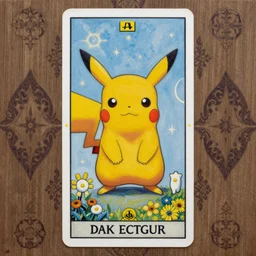beautiful tarot card of pikachu by dan mumford and carol bak and alex grey, oil on canvas, intricate, symmetrical, portrait, 8k highly professionally detailed, HDR, CGsociety
