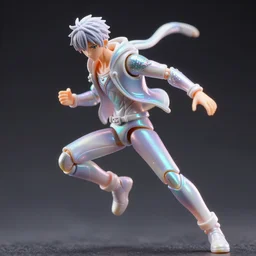 james jean, ilya kuvshinov isolated fighting young man vinyl figure, figure photography, dynamic moving pose, glitter accents on figure, holographic undertones, anime stylized, high detail, ethereal lighting, rim light, expert light effects on figure, sharp focus, impactful composition and glowing effects unreal engine, octane, editorial awarded design