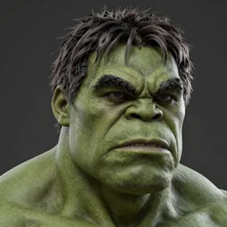 detailed 3d render of the incredible hulks face, eric bana, lifelike textures and realistic hair, extreme close detail, high resolution, fine character detail
