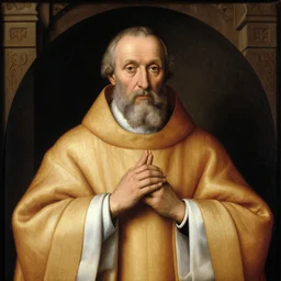 renaissance portrait in the style of raphael, of an old priest dressed up for a high latin mass