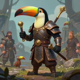 anthropomorphic toucan warrior, high fantasy, magical, mythical, digital art, trending on artstation, by alena aenami, by petros afshar, by anton fadeev, by anato finnstark