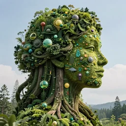 a portrait of mother nature made of trees, character portrait facing right, ultra realistic, wide angle, intricate details, the fifth element artifacts, highly detailed by peter mohrbacher, hajime sorayama, wayne barlowe, boris vallejo, aaron horkey, gaston bussiere, craig mullins